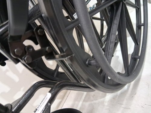 MEDLINE GUARDIAN K1 BASIC NYLON WHEELCHAIR WITH SWING-BACK DESK LENGTH ARMS AND SWING AWAY FOOTRESTS - 18" 300LBS - BLACK (MODEL: K1186N22S) image 5