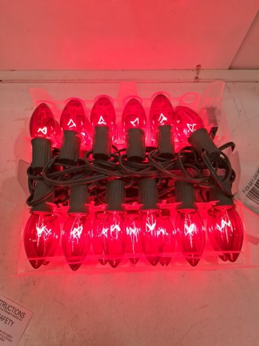 NOVELTY LIGHTS LARGE BULB STRING LIGHTS - 25FT - RED image 2