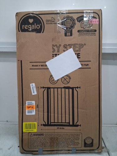 REGALO EASY-STEP METAL WALK-THROUGH SAFETY GATE - 30" X 29'' - 38.5'' - WHITE (MODEL: 1160DS) image 2