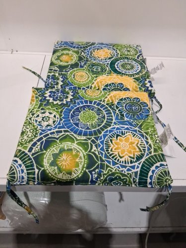 2pk Pillow Perfect Outdoor/Indoor Square Corner Seat Cushions - 17.5" x 15" -Omnia Lagoon image 3