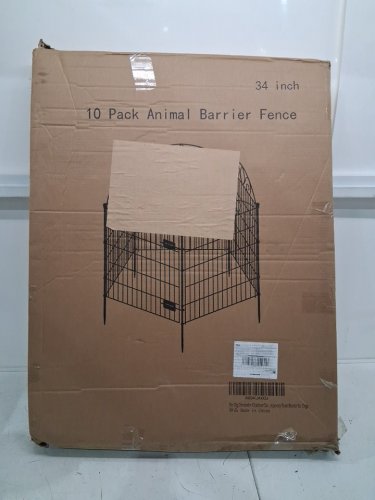 10PK MIWEVRO Contemporary No Dig Garden Fence With Gate - 26.7" x 34" Each - Black image 2