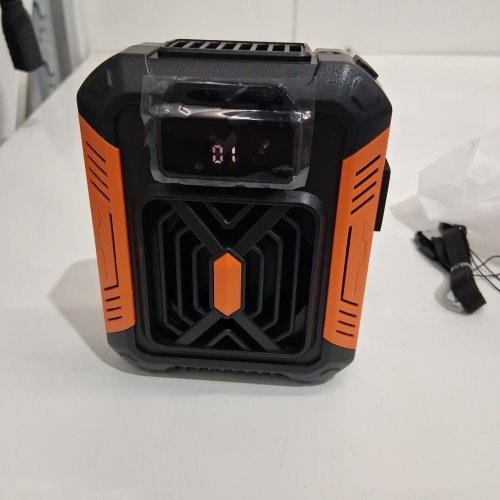hanging waist mounted fan - 150 wind speeds - black/orange (model: tyf-01) image 4