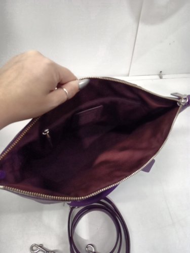 WOMENS COACH prairie pebbled leather satchel handbag - purple image 5