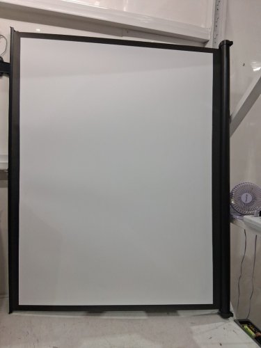 Portable Retractable Pull-Out Style Projector Movie Screen - 43" x 36" - white/black image 4