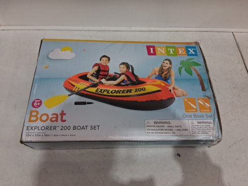 Kids INTEX RECREATION EXPLORER 200  INFLATABLE BOAT SET - 2-PERSON - 73" X 37" - ORANGE (MODEL: 58331EP) image 2