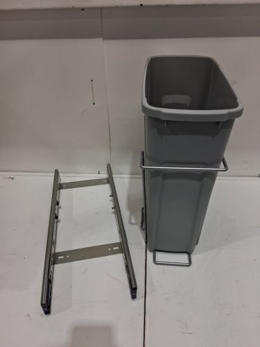 KNAPE & VOGT REAL SOLUTIONS IN-CABINET SINGLE PULL OUT TRASH CAN - 17" X 8" X 20" - GRAY (MODEL: SCB9-1-20PT) image 3