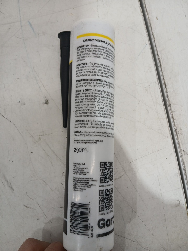 GaraDry Adhesive and sealant for garage thresholds  - 290ml - black image 3