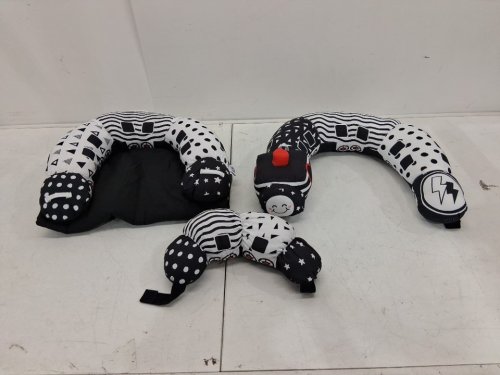 Lovvie & Joy 2-In-1 Tummy Time Mat Seated Support Pillow - 0+ Months - Black/White image 2