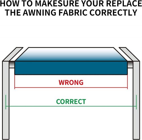 Richeer Weatherproof RV Awning Fabric Replacement for 18ft awnings - 17ft 2" - Blue Gradient (Model: RVAW-18) image 3