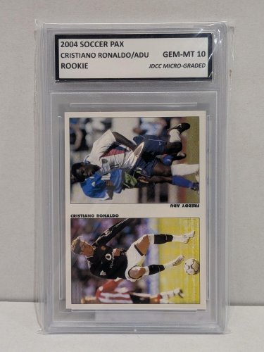 CRISTIANO RONALDO & FREDDY ADU ROOKIE FIFA CARD - JDCC GEM MINT 10 - 2004 SOCCER PAX image 2