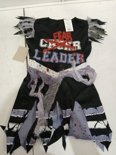 2PC GIRL'S ZOMBIE FEARLEADER COSTUME - SMALL (4-6) - BLACK / PURPLE image 2