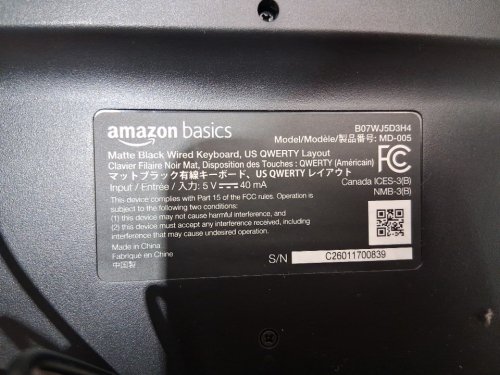 AmazonBasics Wired Keyboard - BLACK/GREY (MODELS: MD005) image 4