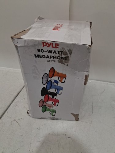 PYLE MEGAPHONE SPEAKER PA BULLHORN WITH BUILT-IN SIREN - 50W - white/blue image 2