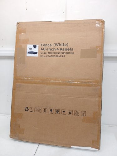 4 Panel Metal Fence - 40" - White image 2