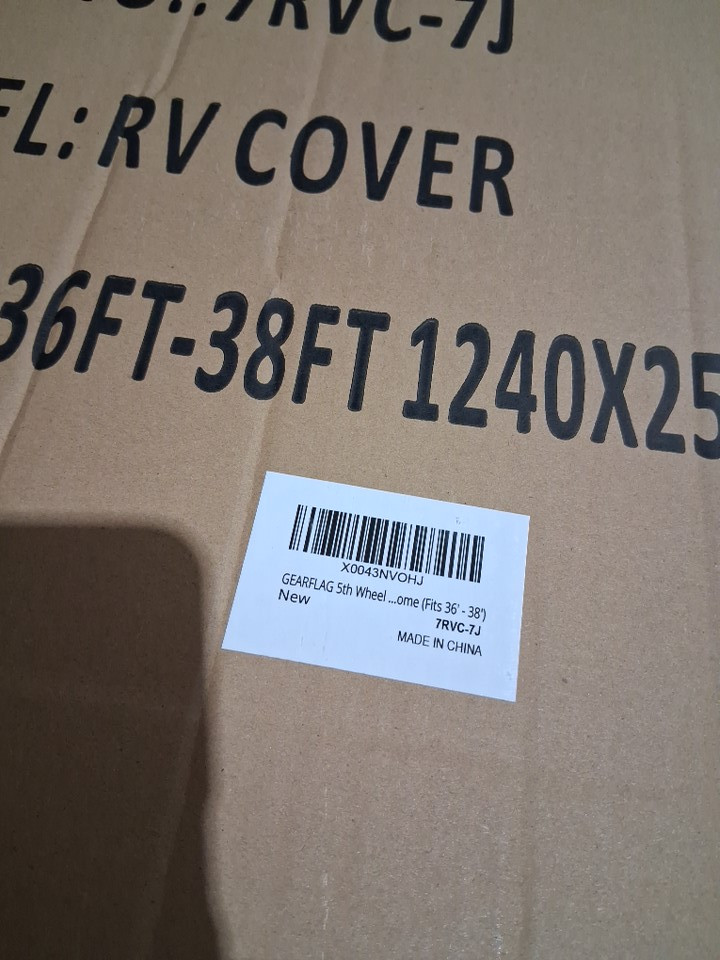 GEARFLAG HEAVY DUTY 5th Wheel TRAILER RV Cover WITH SLIDE OUT ZIPPED OPENING AND REINFORCED WINDPROOF REFLECTIVE SIDE STRAPS - GREY - Fits 36FT - 38FT (Model: 7RVC-7J) image 4