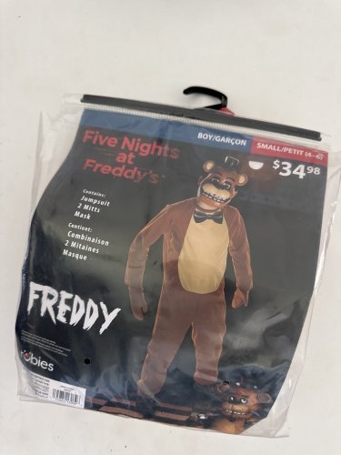 2PC BOYS RUBIES FIVE NIGHTS AT FREDDY'S "FREDDY" COSTUME WITH JUMPSUIT and mask - SMALL (4-6) - BROWN (STYLE: 640330) image 2