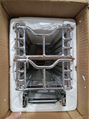 Household Essentials Glidez with quikfit Narrow Sliding Organizer with 2-tiers for under the sink storage - 7" x 21" - Stainless steel (Model: HHC20721-1) image 5