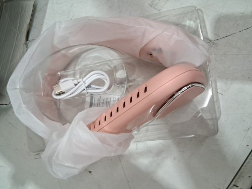 Kternay Bladeless Neck Fan - 6000mAh Portable Personal Fan, Hands-Free, USB Rechargeable - pink- (model:f70) image 3