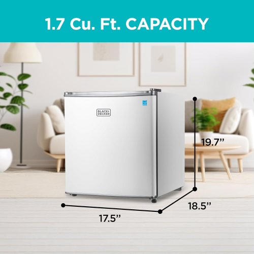 BLACK+DECKER Energy Star Mini Fridge Refrigerator - 19.7" - 1.7Cu.FT - White (Model: bcrk17w) image 2
