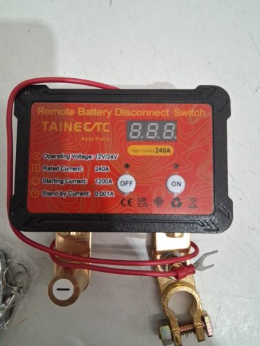TAINECTC Remote Battery Disconnect Switch with Led Voltage Display - RED image 4