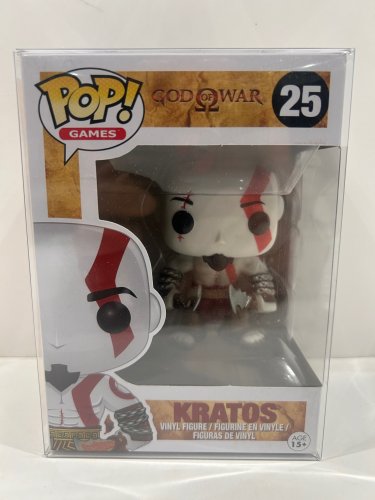 Funko pop! Games: god of war - kratos vinyl figure (#25) **plastic protector cover** image 2
