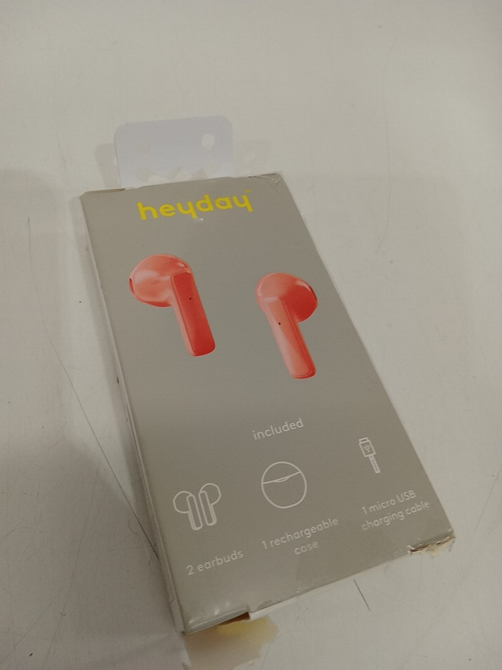 Heyday true wireless Sweat Resistant Bluetooth Earbuds - 33FT RANGE - Bright Peach (Model: 008 07 3481) image 2