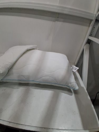 below zero cooling pillow with memory foam and fiber - queen - white/blue (model: 2893207) image 3