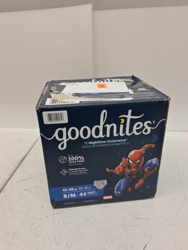 44PK BOY'S GOODNITES BEDTIME BEDWETTING UNDERWEAR - SMALL/MEDIUM (43-68LBS) - MARVEL'S SPIDERMAN (MODEL: 40531) image 2