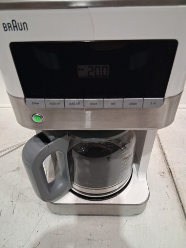 BRAUN 12-CUP BREWSENSE DRIP COFFEE MAKER - WHITE/SILVER (MODEL: KF6050) image 8