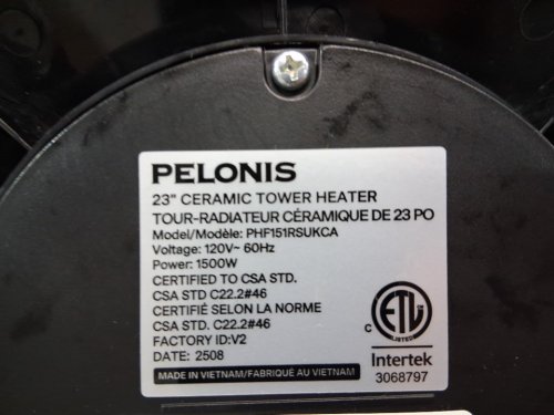 pelonis 23" Indoor standing Digital Ceramic tower Heater with 2-heat settings & remote control - 1500w - black (model: phf151rsukca) image 4