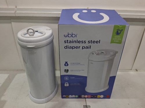 UBBI STEEL DIAPER PAIL WITH SAFETY LOCK - 13GAL - WHITE (model: 09026 10114n) image 2