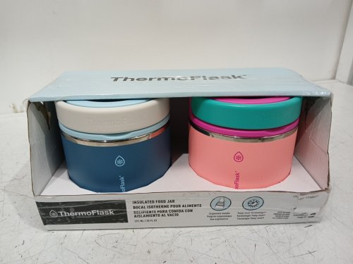 2pk thermoflask insulated food jars - 20oz - pink/blue (model: 1759351) image 2