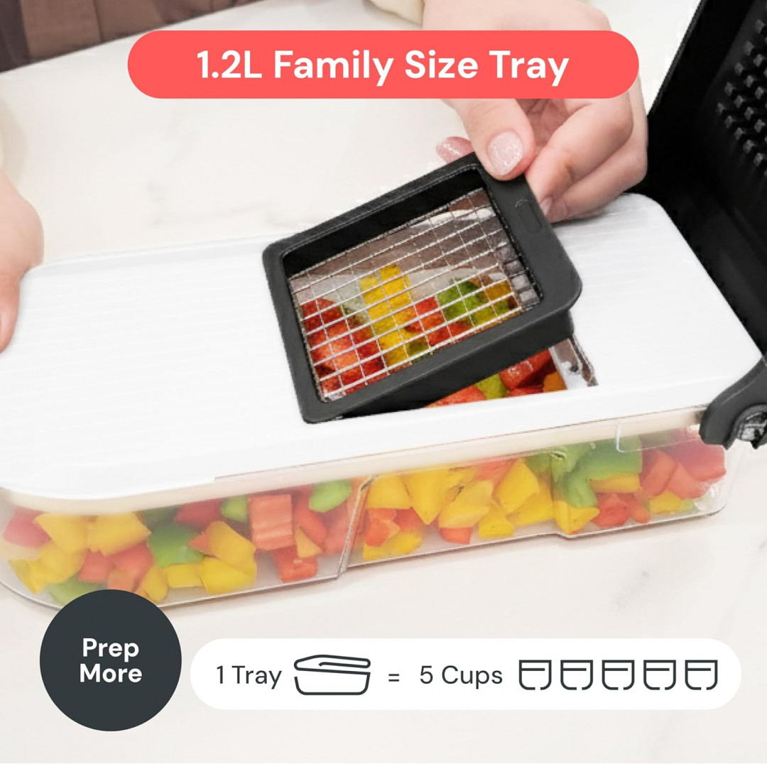 fullstar 6-IN-1 COMPACT chopper & mandoline slicer - stainless steel BLADES - black (model: FSCH0106) image 3