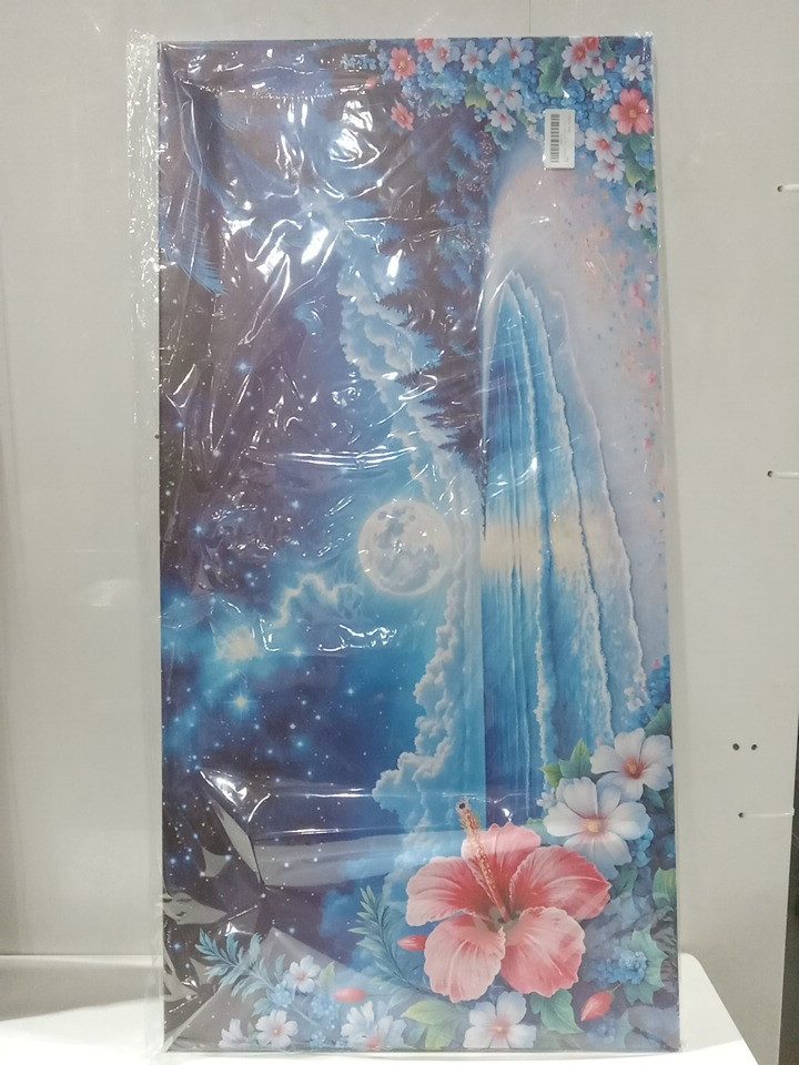 Canvas AI Wall Art Tropical Beach Moon/ hibiscus - 19.5" x 39.25" (Model: 5YT7) image 2