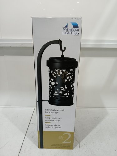 2PK PATHMARK LIGHTING Solar Shepherd's Hook Landscape Light - 28" - black (model: 2322017) image 2