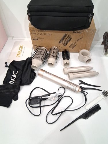 7magic high speed hair dryer brush and 6 in 1 styler - 110 volts - 1200 watts - gold - (model: HB-800) image 3