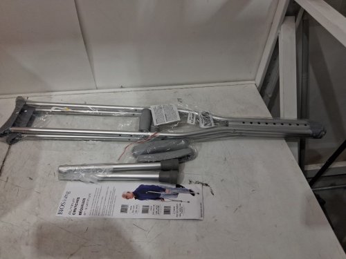 BIOS LIVING SET OF ALUMINUM CRUTCHES - adult - 5ft 2" to 5ft 10" - SILVER (MODEL: 56036) image 2