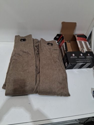 (2 PANEL) Beautyrest GROMMET TOP Blackout Curtain WITH LINER - 52" X 90" - brown (MODEL: 6699105) image 3