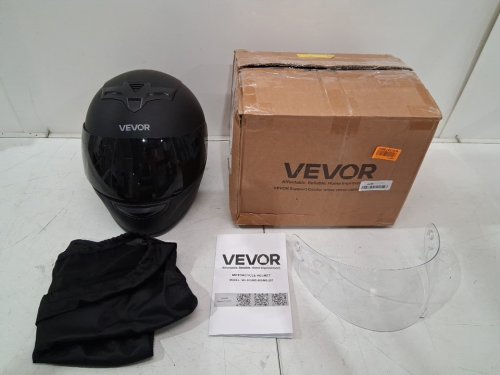 3PC ADULT MOTORCYCLE Helmet with Tinted and Clear Dual Visor - MEDIUM - BLACK (MODEL: MD-803) image 2