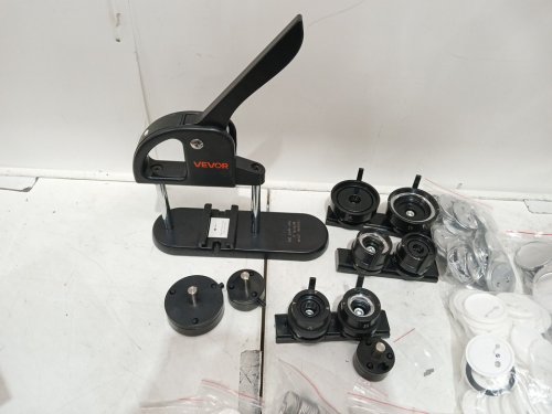 VEVOR BUTTON MAKER MACHINE BADGE PUNCH PRESS KIT, WITH CIRCLE CUTTER, 500PC BUTTON PIECES 7 MULTIPLE SIZES 25MM/ 1" +58MM/2.25" - BLACK - (MODEL: B0BTKJTNVN / JMB-X3) image 5