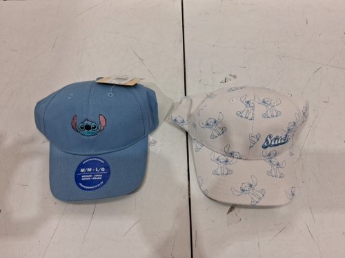 2PK GIRL'S Disney stitch baseball cap hats - medium/large - blue/white (style: 1992531) image 2