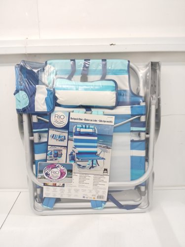 RIO BEACH BACKPACK BEACH CHAIR - 25" X 24" X 30" - BLUE (MODEL: 1952275) image 3