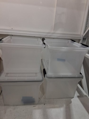 4PK IRIS USA WEATHERTIGHT STORAGE BOX - 32 QUART - CLEAR - (MODEL: UCB-FB) image 3
