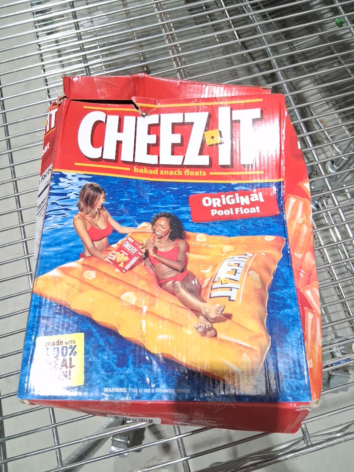 Cheez-It Giant Inflatable Pool Float - 5ft x 5ft - orange image 2
