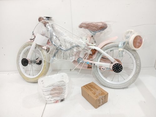 olakids kids bike with removable training wheels and adjustable seat - 14" - pink (model: ts10089pi-16) image 3