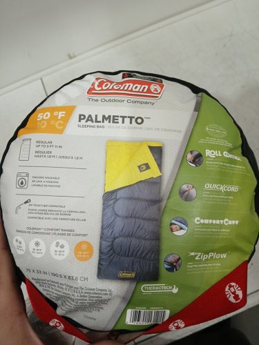 COLEMAN PALMETTO REGULAR WARM WEATHER SLEEPING BAG - RH ZIPPER - 75" x 33" - (MODEL: 2000034714) image 3