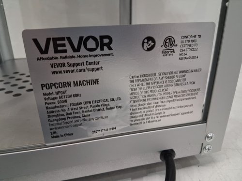 Commercial Countertop Popcorn Machine/Maker with Stainless Steel Kettle -  48 Cups/8oz /800W  - red - (model: NP08T) image 6