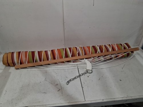 lazy daze outdoor reversible double-quilted hammock - 12ft x 4ft - orange/brown/green stripe, red - (model: hmqf-63) image 3
