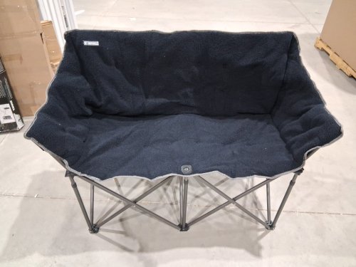 LANMOUNTAIN LUXURY PLUSH FLEECE PADDED DOUBLE LOVESEAT FOLDING CAMPING CHAIR - 55" , 600LB CAPACITY - DARK BLUE image 2