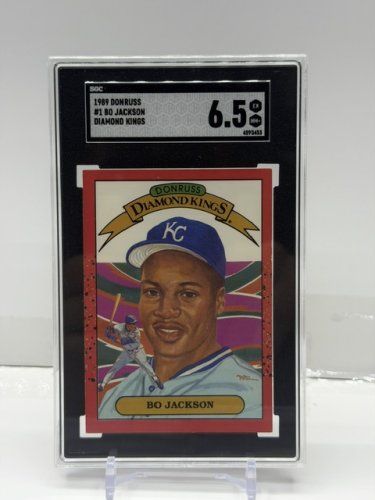 SGC GRADED 6.5 NM+ 1989 DONRUSS BO JACKSON DIAMOND KINGS #1 CARD image 4
